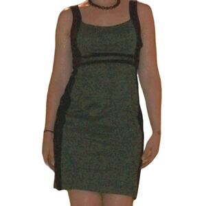 New York & Company tweed pencil dress black gray size small